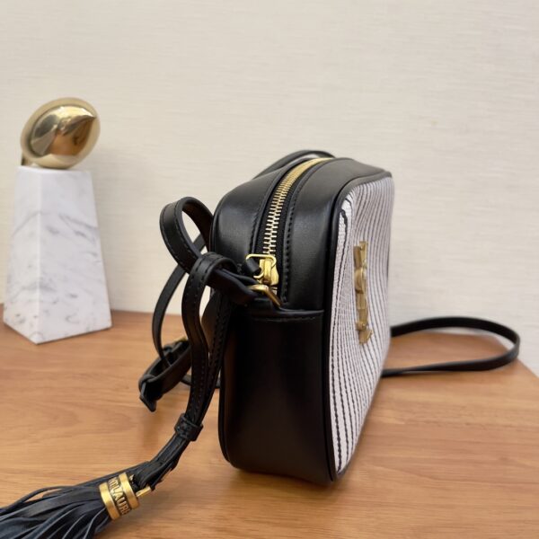 [REP 1:1] Saint Laurent Lou Camera Bag In Canvas Black And White For Women 9in/23cm YSL 612542FAACG9583