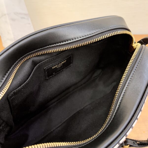 [REP 1:1] Saint Laurent Lou Camera Bag In Canvas Black And White For Women 9in/23cm YSL 612542FAACG9583