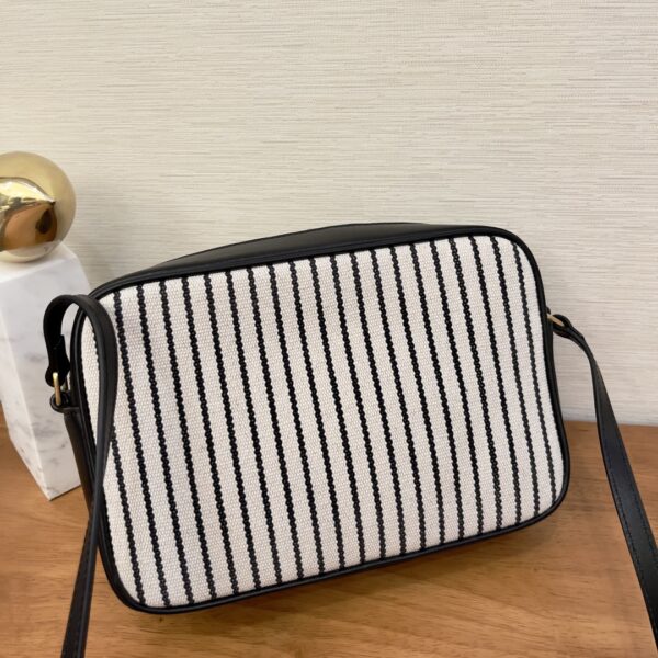 [REP 1:1] Saint Laurent Lou Camera Bag In Canvas Black And White For Women 9in/23cm YSL 612542FAACG9583