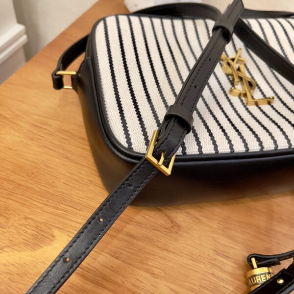 [REP 1:1] Saint Laurent Lou Camera Bag In Canvas Black And White For Women 9in/23cm YSL 612542FAACG9583