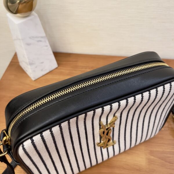 [REP 1:1] Saint Laurent Lou Camera Bag In Canvas Black And White For Women 9in/23cm YSL 612542FAACG9583