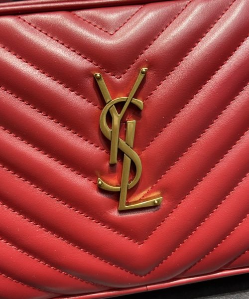[REP 1:1] Saint Laurent Lou Camera Bag Red With Gold Toned Hardware For Women 9in/23cm YSL 612544DV7076008