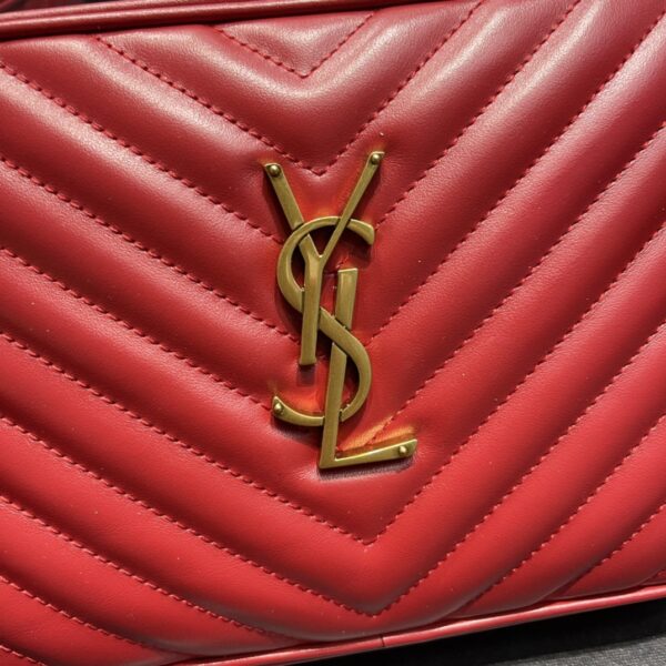 [REP 1:1] Saint Laurent Lou Camera Bag Red With Gold Toned Hardware For Women 9in/23cm YSL 612544DV7076008