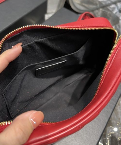[REP 1:1] Saint Laurent Lou Camera Bag Red With Gold Toned Hardware For Women 9in/23cm YSL 612544DV7076008