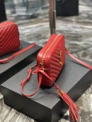 [REP 1:1] Saint Laurent Lou Camera Bag Red With Gold Toned Hardware For Women 9in/23cm YSL 612544DV7076008