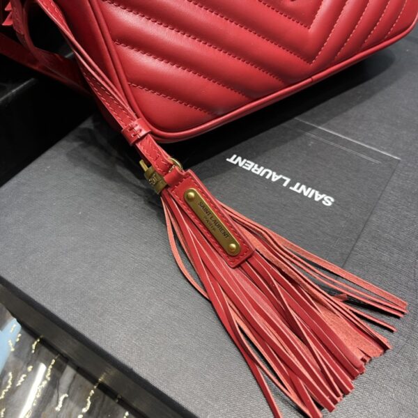 [REP 1:1] Saint Laurent Lou Camera Bag Red With Gold Toned Hardware For Women 9in/23cm YSL 612544DV7076008