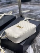 [REP 1:1] Saint Laurent Lou Camera Bag White With Gold Toned Hardware For Women 9in/23cm YSL 612544DV7079207