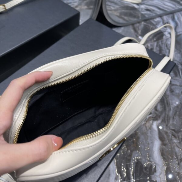 [REP 1:1] Saint Laurent Lou Camera Bag White With Gold Toned Hardware For Women 9in/23cm YSL 612544DV7079207