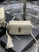 [REP 1:1] Saint Laurent Lou Camera Bag White With Gold Toned Hardware For Women 9in/23cm YSL 612544DV7079207
