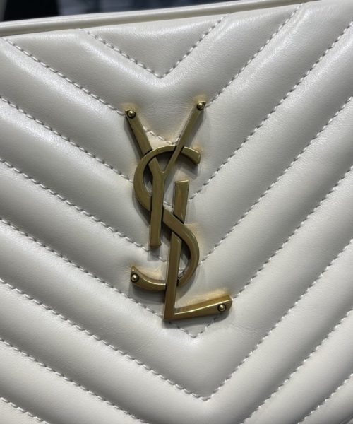 [REP 1:1] Saint Laurent Lou Camera Bag White With Gold Toned Hardware For Women 9in/23cm YSL 612544DV7079207