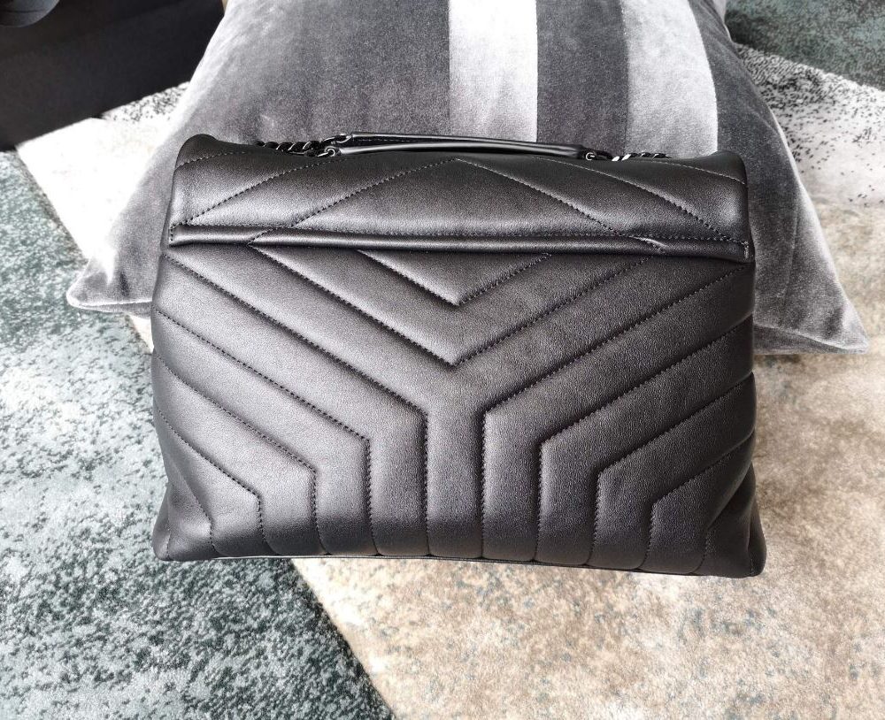[REP 1:1] Saint Laurent Lou Lou Medium Chain Bag Black For Women 12.6in/32cm YSL 574946DV7281000