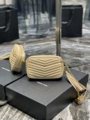 [REP 1:1] Saint Laurent Lou Mini Bag Beige In Quilted Grain De Poudre With Gold Hardware For Women 7.4in/19cm YSl 6125791GF012721