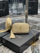 [REP 1:1] Saint Laurent Lou Mini Bag Beige In Quilted Grain De Poudre With Gold Hardware For Women 7.4in/19cm YSl 6125791GF012721