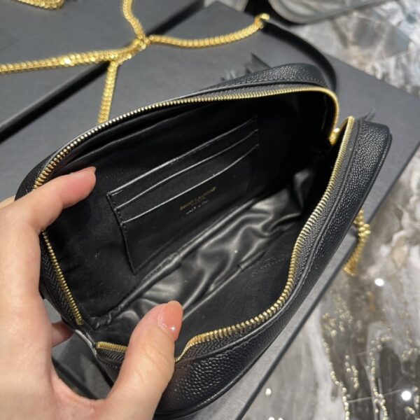 [REP 1:1] Saint Laurent Lou Mini Bag Black In Quilted Grain De Poudre With Gold Hardware For Women 7.4in/19cm YSl 6125791GF011000