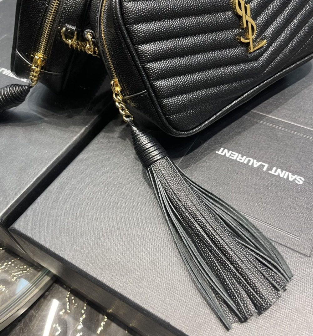 [REP 1:1] Saint Laurent Lou Mini Bag Black In Quilted Grain De Poudre With Gold Hardware For Women 7.4in/19cm YSl 6125791GF011000