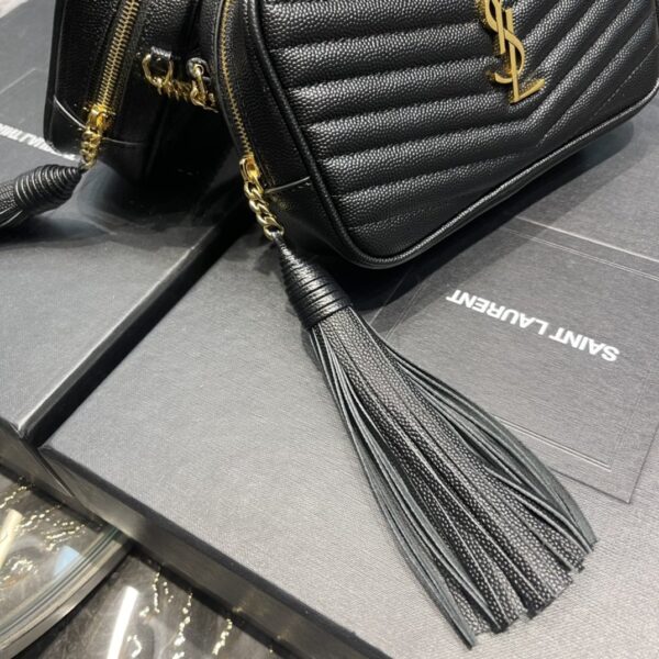 [REP 1:1] Saint Laurent Lou Mini Bag Black In Quilted Grain De Poudre With Gold Hardware For Women 7.4in/19cm YSl 6125791GF011000