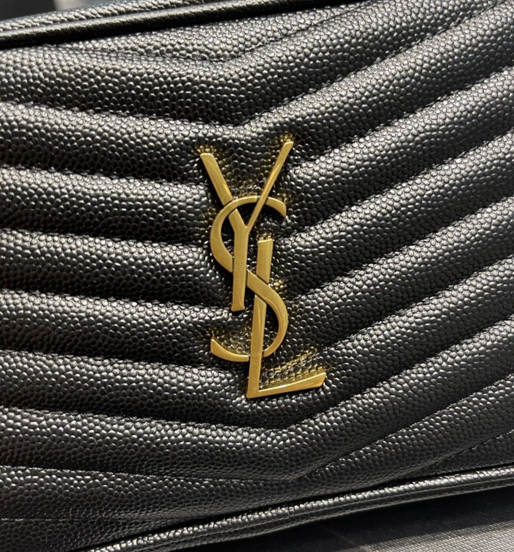[REP 1:1] Saint Laurent Lou Mini Bag Black In Quilted Grain De Poudre With Gold Hardware For Women 7.4in/19cm YSl 6125791GF011000
