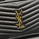 [REP 1:1] Saint Laurent Lou Mini Bag Black In Quilted Grain De Poudre With Gold Hardware For Women 7.4in/19cm YSl 6125791GF011000