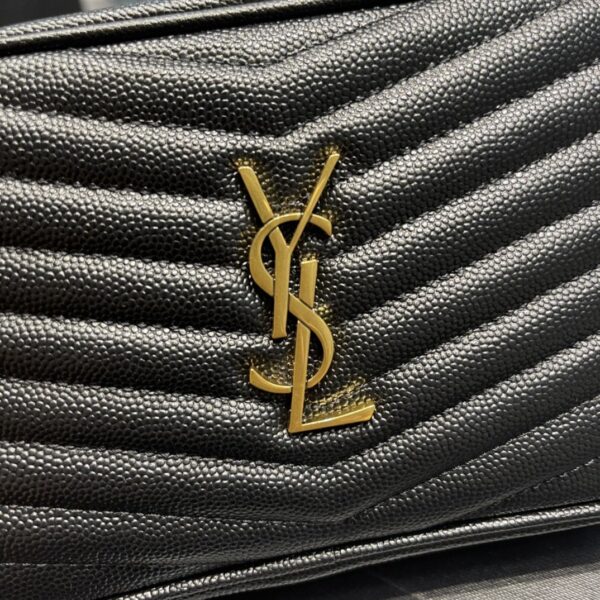[REP 1:1] Saint Laurent Lou Mini Bag Black In Quilted Grain De Poudre With Gold Hardware For Women 7.4in/19cm YSl 6125791GF011000