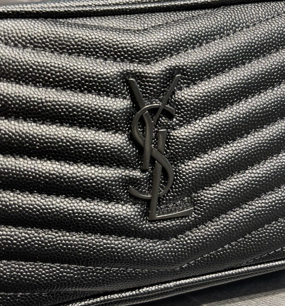 [REP 1:1] Saint Laurent Lou Mini Bag Black In Quilted Grain De Poudre With Metal Toned Hardware For Women 7.4in/19cm YSl 6125791GF081000