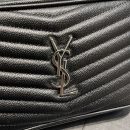 [REP 1:1] Saint Laurent Lou Mini Bag Black In Quilted Grain De Poudre With Silver Toned Hardware For Women 7.4in/19cm YSl 6125791GF021000