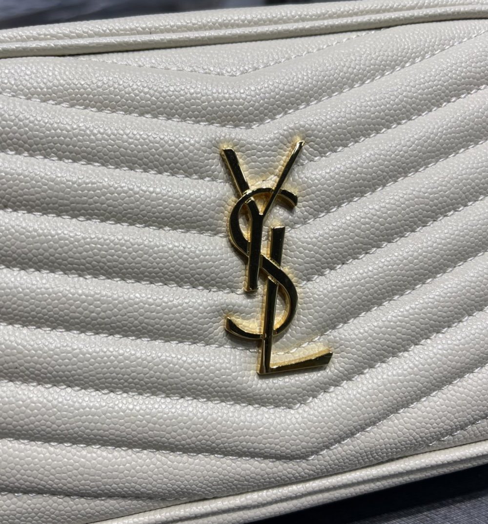 [REP 1:1] Saint Laurent Lou Mini Bag White In Quilted Grain De Poudre With Gold Hardware For Women 7.4in/19cm YSl 6125791GF019207