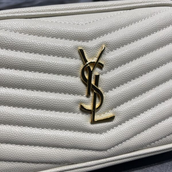 [REP 1:1] Saint Laurent Lou Mini Bag White In Quilted Grain De Poudre With Gold Hardware For Women 7.4in/19cm YSl 6125791GF019207