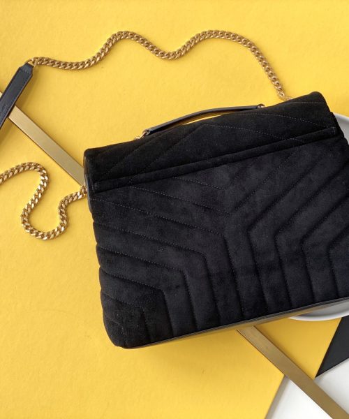 [REP 1:1] Saint Laurent Loulou Medium Chain Bag In Matelasse "Y" Black With Gold Hardware For Women 12.5in/32cm YSL 5749461U8671000