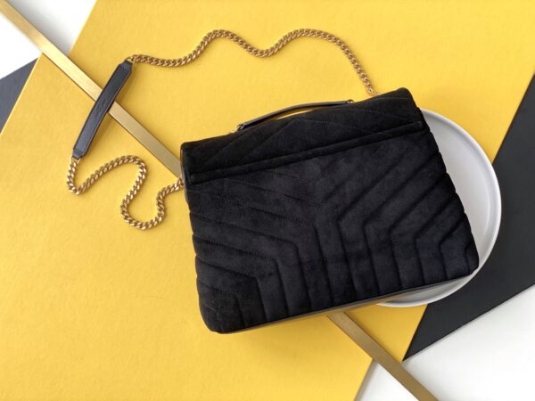 [REP 1:1] Saint Laurent Loulou Medium Chain Bag In Matelasse "Y" Black With Gold Hardware For Women 12.5in/32cm YSL 5749461U8671000