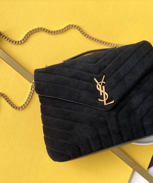 [REP 1:1] Saint Laurent Loulou Medium Chain Bag In Matelasse "Y" Black With Gold Hardware For Women 12.5in/32cm YSL 5749461U8671000