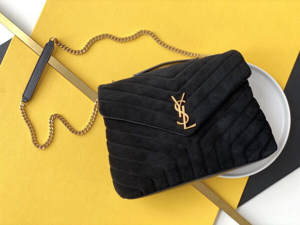 [REP 1:1] Saint Laurent Loulou Medium Chain Bag In Matelasse "Y" Black With Gold Hardware For Women 12.5in/32cm YSL 5749461U8671000