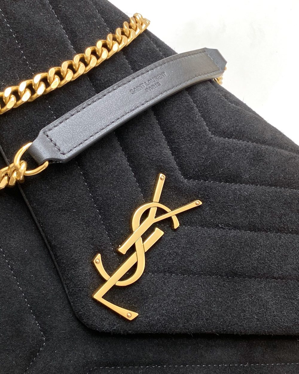 [REP 1:1] Saint Laurent Loulou Medium Chain Bag In Matelasse "Y" Black With Gold Hardware For Women 12.5in/32cm YSL 5749461U8671000