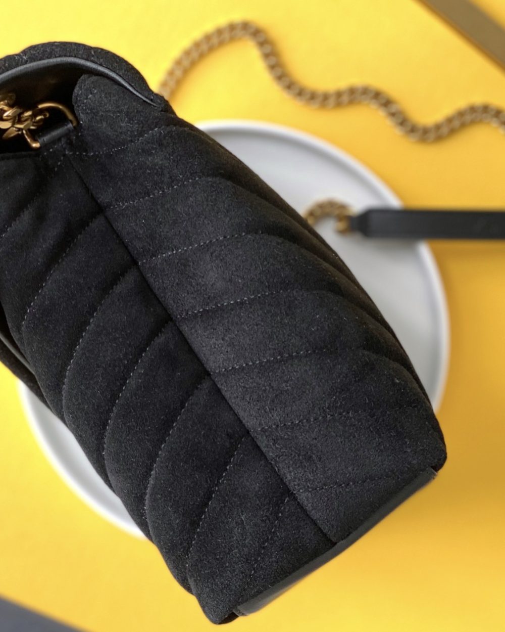 [REP 1:1] Saint Laurent Loulou Medium Chain Bag In Matelasse "Y" Black With Gold Hardware For Women 12.5in/32cm YSL 5749461U8671000