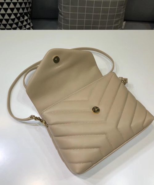 [REP 1:1] Saint Laurent Loulou Mini Shoulder Bag Beige For Women 7in/18cm YSL