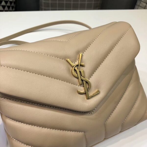 [REP 1:1] Saint Laurent Loulou Mini Shoulder Bag Beige For Women 7in/18cm YSL
