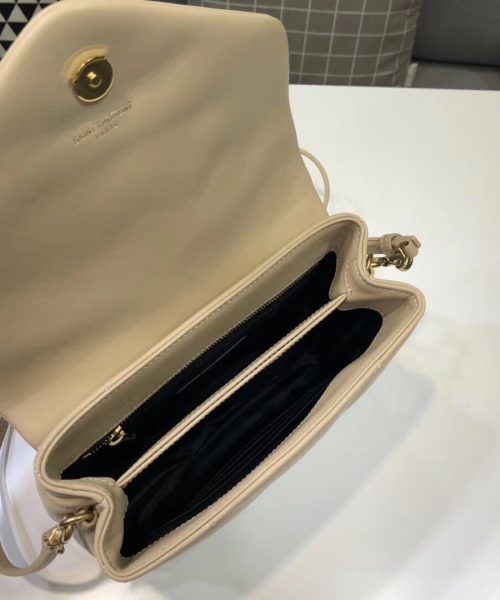 [REP 1:1] Saint Laurent Loulou Mini Shoulder Bag Beige For Women 7in/18cm YSL