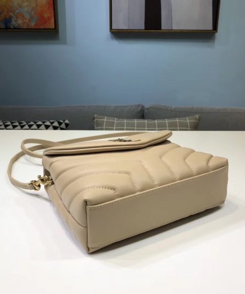 [REP 1:1] Saint Laurent Loulou Mini Shoulder Bag Beige For Women 7in/18cm YSL