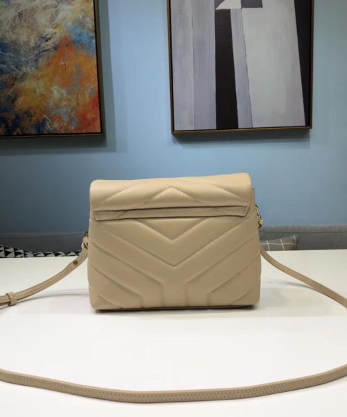 [REP 1:1] Saint Laurent Loulou Mini Shoulder Bag Beige For Women 7in/18cm YSL