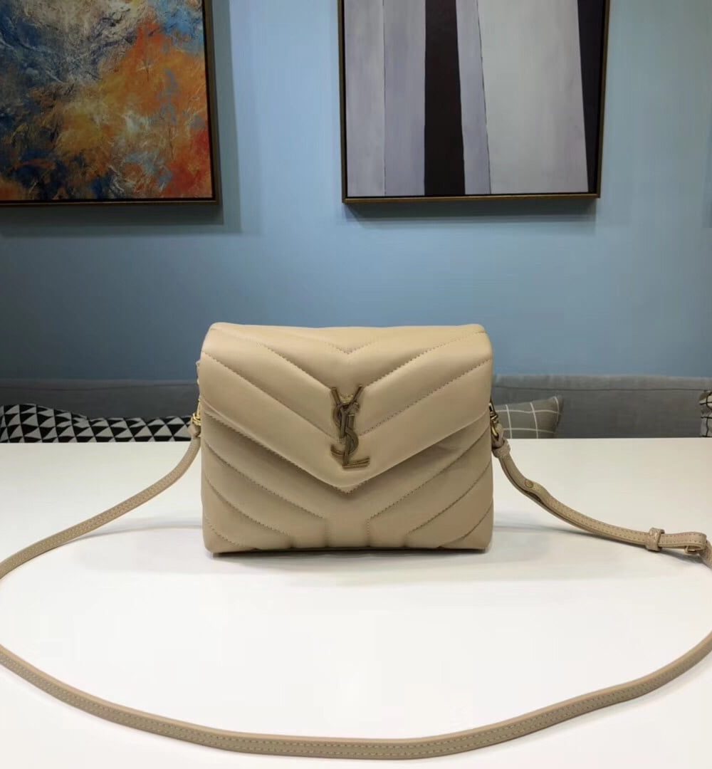 [REP 1:1] Saint Laurent Loulou Mini Shoulder Bag Beige For Women 7in/18cm YSL
