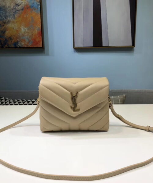 [REP 1:1] Saint Laurent Loulou Mini Shoulder Bag Beige For Women 7in/18cm YSL