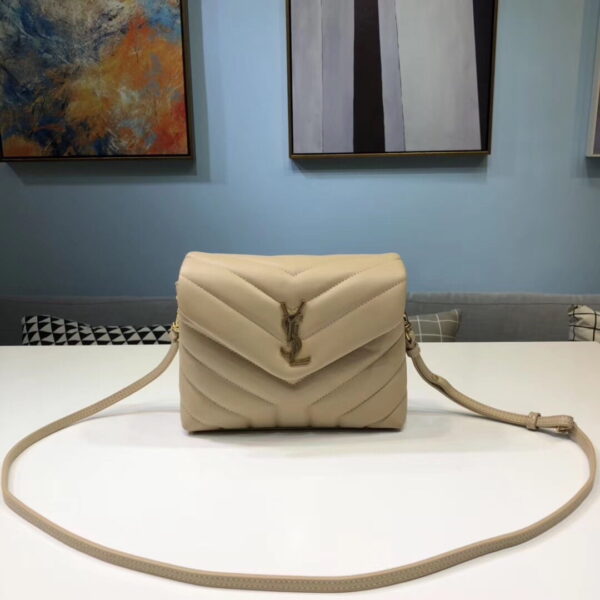 [REP 1:1] Saint Laurent Loulou Mini Shoulder Bag Beige For Women 7in/18cm YSL