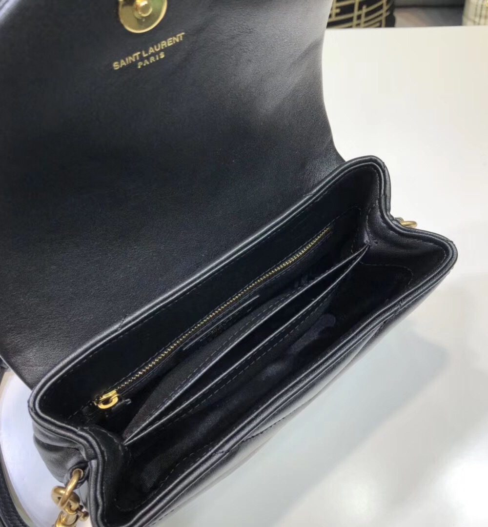 [REP 1:1] Saint Laurent Loulou Mini Shoulder Bag Black For Women 7in/18cm YSL