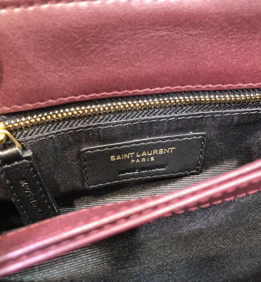 [REP 1:1] Saint Laurent Loulou Mini Shoulder Bag Burgundy For Women 7in/18cm YSL