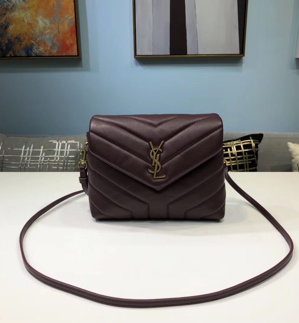 [REP 1:1] Saint Laurent Loulou Mini Shoulder Bag Burgundy For Women 7in/18cm YSL