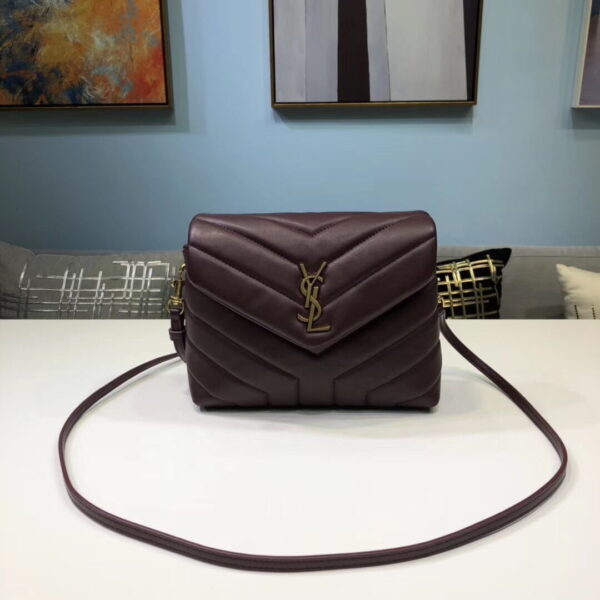 [REP 1:1] Saint Laurent Loulou Mini Shoulder Bag Burgundy For Women 7in/18cm YSL