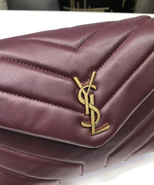 [REP 1:1] Saint Laurent Loulou Mini Shoulder Bag Burgundy For Women 7in/18cm YSL