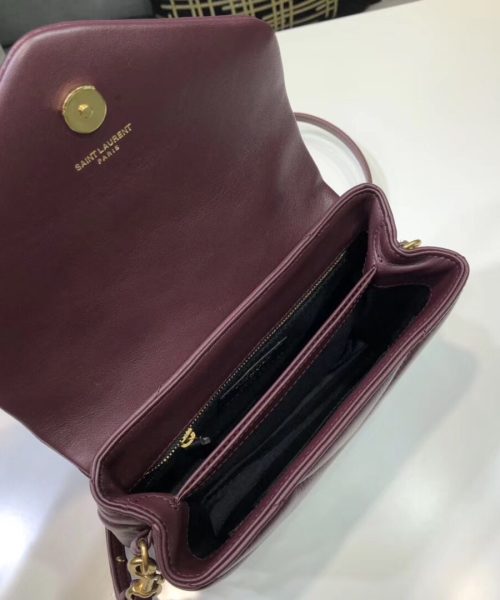 [REP 1:1] Saint Laurent Loulou Mini Shoulder Bag Burgundy For Women 7in/18cm YSL