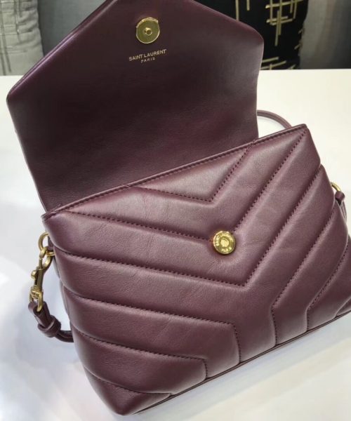 [REP 1:1] Saint Laurent Loulou Mini Shoulder Bag Burgundy For Women 7in/18cm YSL