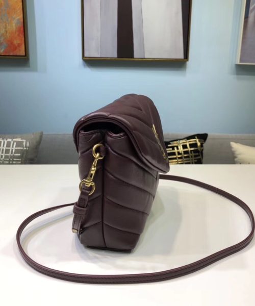 [REP 1:1] Saint Laurent Loulou Mini Shoulder Bag Burgundy For Women 7in/18cm YSL