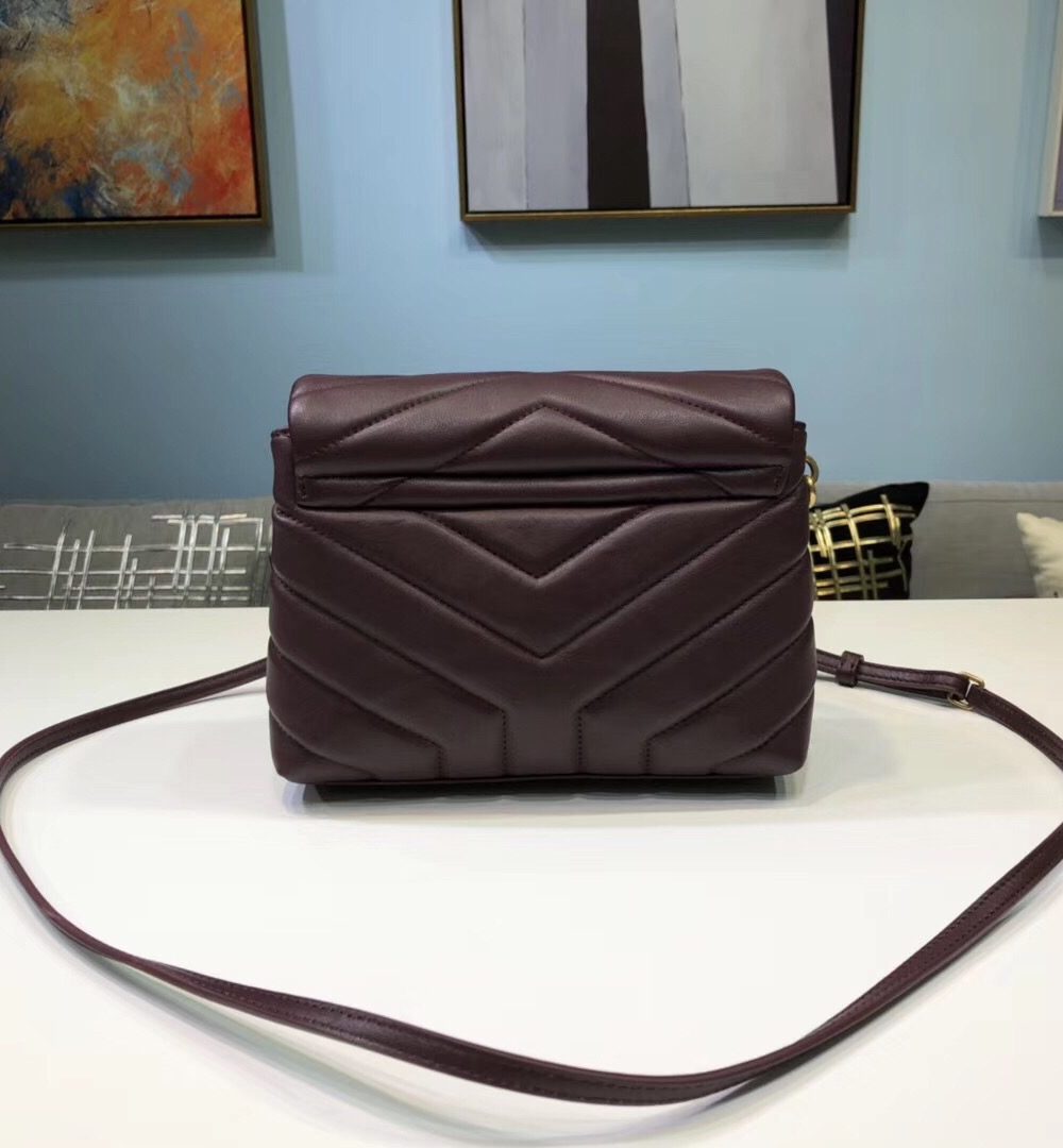 [REP 1:1] Saint Laurent Loulou Mini Shoulder Bag Burgundy For Women 7in/18cm YSL